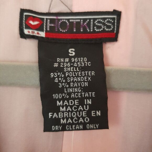 NWT Vtg Y2K HOT KISS Sz S Cropped Pinstripe Blazer Suit Jacket Black / Pink tags - Picture 4 of 6